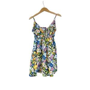 Vintage Y2K She’s Cool Multicolor Floral Babydoll Style Short Dress Juniors M